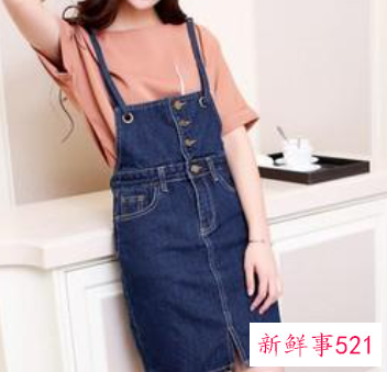 牛仔背带裙女