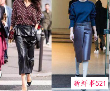 秋冬长款皮裙怎么搭配