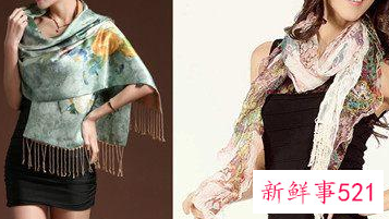 丝巾系成衣服法