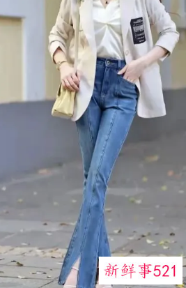 高腰直筒牛仔裤怎么配上衣