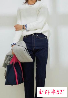 白色毛衣配什么色