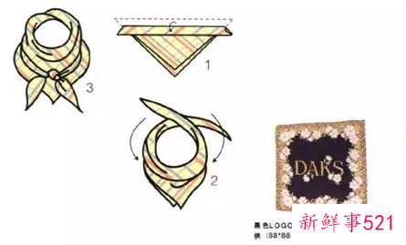 方形的丝巾系法图解