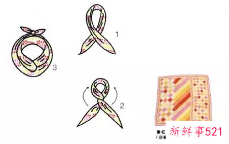 方形的丝巾系法图解