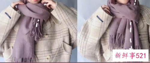 怎么披围巾呢