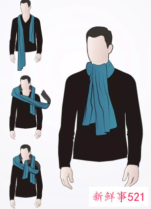 长条丝巾怎么系好看男
