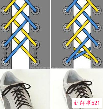 系鞋带的方法简单