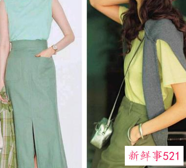 墨绿色半身裙搭配