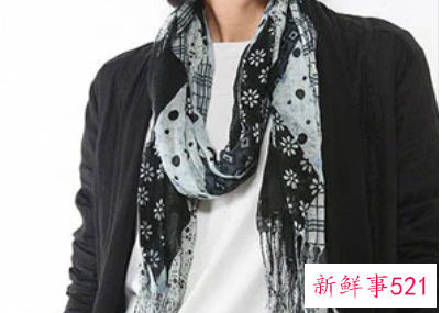 长条丝巾怎么系好看男