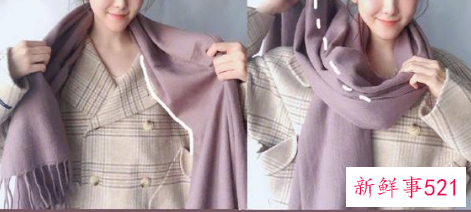 怎么披围巾呢