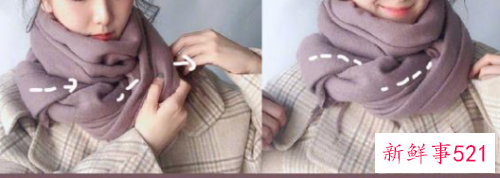 怎么披围巾呢