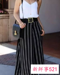 黑白条纹裤子搭配什么上衣