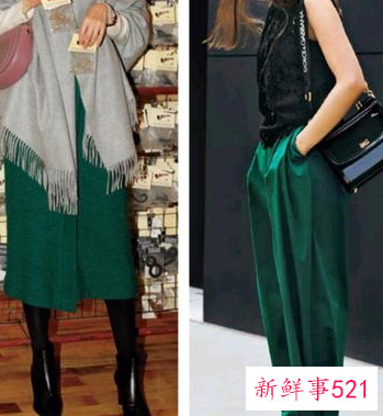 墨绿色半身裙搭配