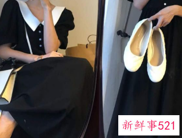 黑色裙子配小白鞋好看吗