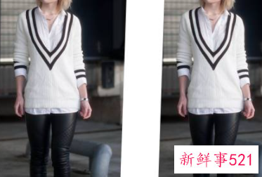 v领毛衣里面配衬衫