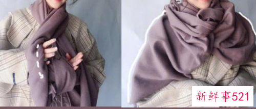 怎么披围巾呢