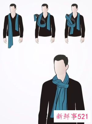 长条丝巾怎么系好看男
