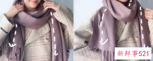 怎么披围巾呢