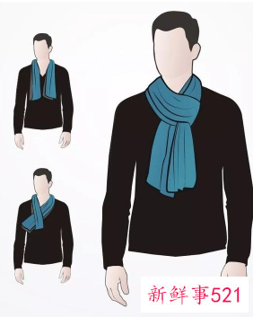 长条丝巾怎么系好看男