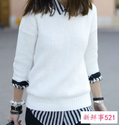 白色毛衣配什么色