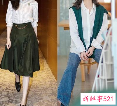 墨绿色半身裙搭配