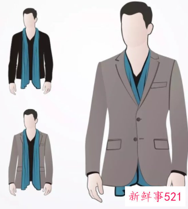 长条丝巾怎么系好看男