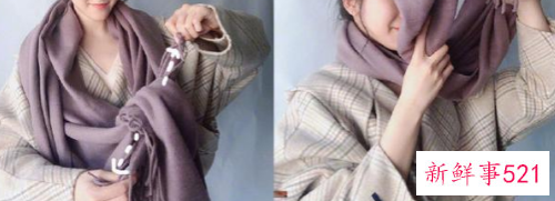 怎么披围巾呢