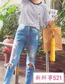 牛仔裤配什么上衣好看图片 女士