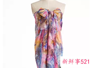 丝巾系成衣服法