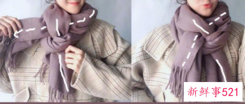 怎么披围巾呢