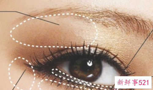 简单不失华丽感咖啡金色眼妆