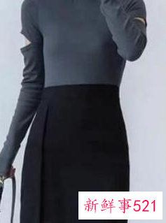 开叉黑裙子配什么上衣