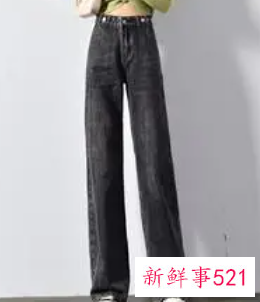 女直筒牛仔裤配鞋图片