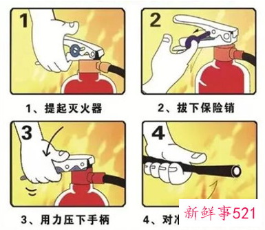 干粉灭火器正确用法