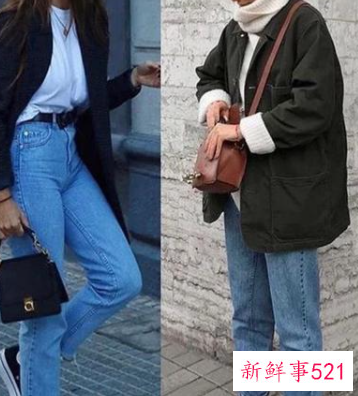 女直筒牛仔裤配鞋图片