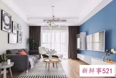 现代风格乳胶漆电视背景墙