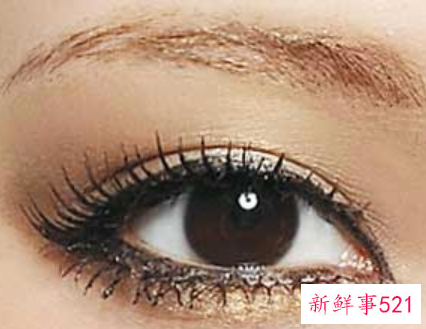 简单不失华丽感咖啡金色眼妆