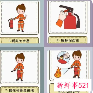 干粉灭火器正确用法