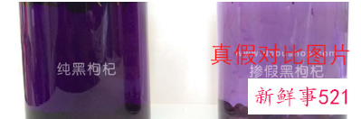 假黑枸杞泡水后什么颜色