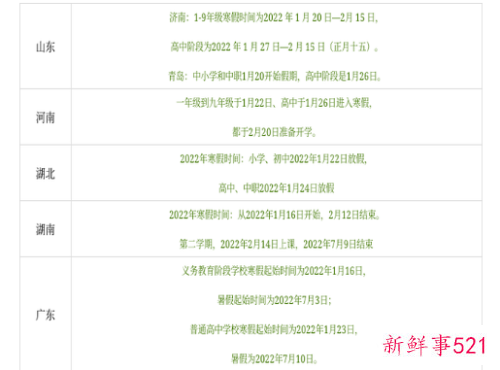 杭州小学生寒假时间安排