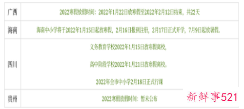 杭州小学生寒假时间安排