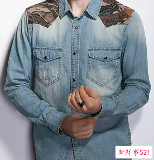 男生牛仔衣穿搭图片