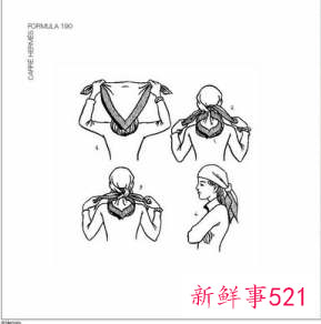 窄丝巾的20种系法图解