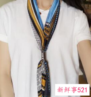 窄丝巾的20种系法图解