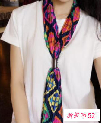 窄丝巾的20种系法图解