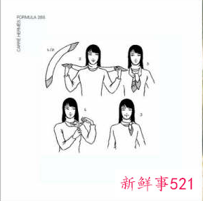 窄丝巾的20种系法图解