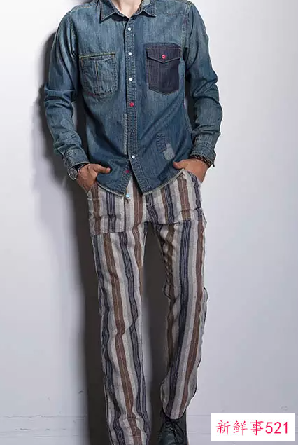 男生牛仔衣穿搭图片