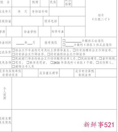 社会工作情况怎么填写
