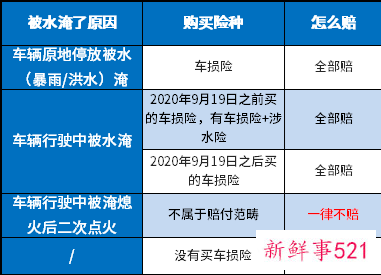 10万汽车涉水险赔多少