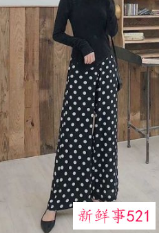 黑色白点点裤配什么上衣女