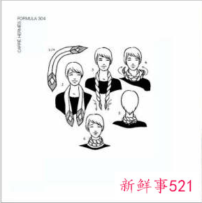 窄丝巾的20种系法图解